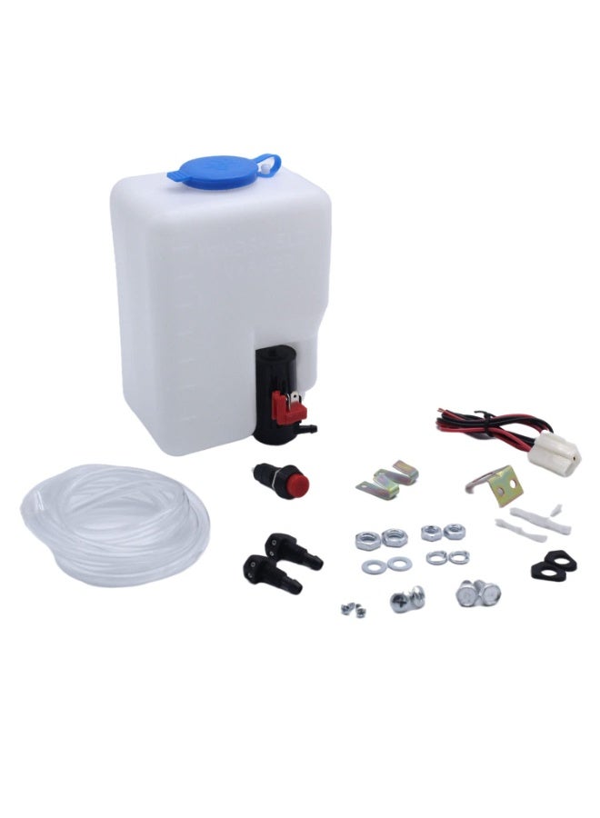 Universal Car Windshield Washer Pump Kit Windshield Washer Pump Reservoir Kit 12V - Image 1